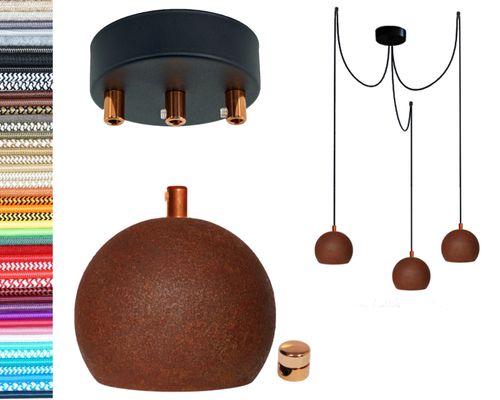 LAMPA kula biała z białym metalowym hamulcem pająk 3 wisząca na Arena.pl