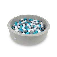 Suchy basen 110x30cm jasnoszary z piłeczkami 400szt (błękitne, białe, szare)