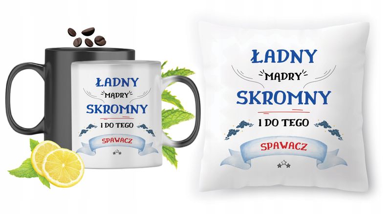 Dla Spawacza Zestaw Kubek Magiczny + Poduszka Z Nadrukiem Ze Zdjęciem zdjęcie 1