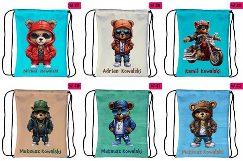 Worek plecak dla dzieci do przedszkola szkoły PERSONALIZOWANY różne wzory na Arena.pl
