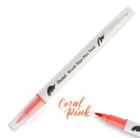 DWUSTRONNY PISAK PĘDZELKOWY DO KALIGRAFII CORAL PINK PENTEL