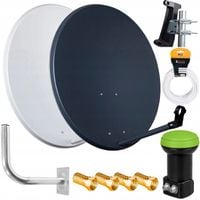 ANTENA SATELITARNA CZASZA TALERZ 80cm ZESTAW KONWERTER TWIN UCHWYT