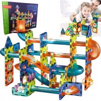 KLOCKI MAGNETYCZNE KONSTRUKCYJNE ŚWIECĄCY TOR 110el 3D MAGNETIC EDUKACYJNE