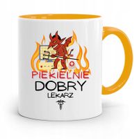 Kubek Żółty Dla Doktora Piekielnie Dobry Lekarz Z Nadrukiem Ze Zdjęciem