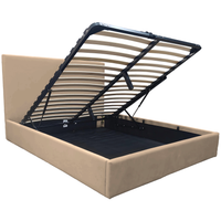 Łóżko tapicerowane Velio 140x200 wysoki zagłówek stelaż złoty brąz