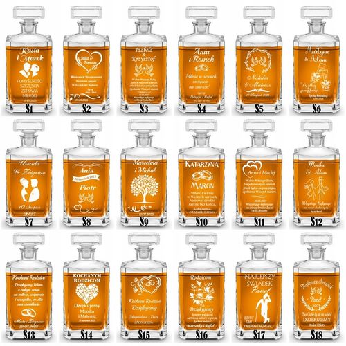 KARAFKA 4 SZKLANKI DO WHISKY i 4 kieliszki Z GRAWEREM na Prezent na Arena.pl