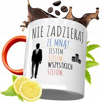 Kubek Pomarańczowy Dla Szefa Prezent Z Nadrukiem Ze Zdjęciem