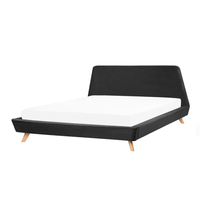 Łóżko welurowe 180 x 200 cm czarne VIENNE