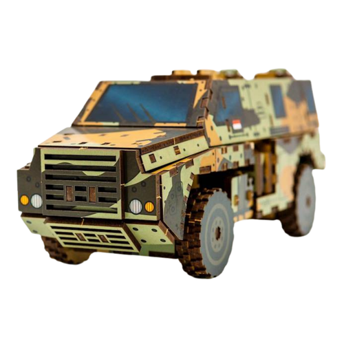 Samochód Wojskowy Model Puzzle Drewniane Auto Wojsko Układanka 139-0209 na Arena.pl