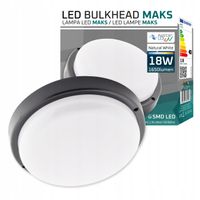 2 x LAMPA sufitowa LED 18W OPRAWA ŚCIENNA PLAFON PANEL do piwnicy czarna