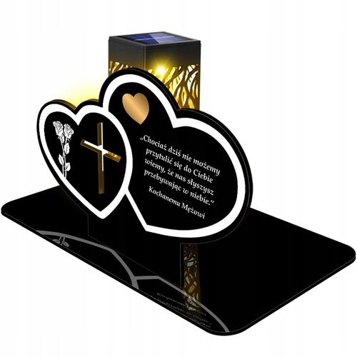 ZNICZ SOLARNY LED WIECZNY DLA DZIADKÓW NA CMENTARZ GRÓB lampka Serce 3D na Arena.pl