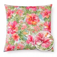 Poduszka WODOODPORNA UV ogrodowa dekoracyjna KWIATY RÓŻOWE 40x40 + wkład
