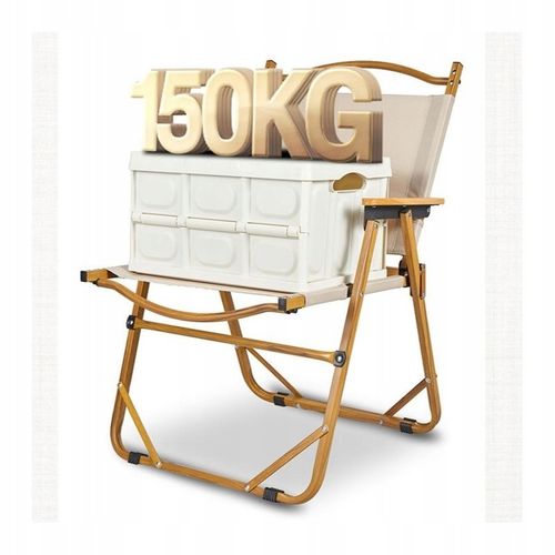 Składane krzesło ogrodowe, turystyczne, kempingowe, kremowe KRT09K na Arena.pl