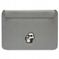 2 x ELEGANCKI POKROWIEC KARL LAGERFELD SAFFIANO DO NOTEBOOKA 16" SREBRNY