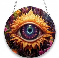 Ozdoba dekoracja WITRAŻ DWUSTRONNY Wiszący Akrylowy PIĘKNY OKO XL