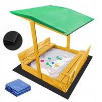 PIASKOWNICA 120 Z DASZKIEM REGULOWANYM ZAMYKANA DREWNIANA ŁAWKI + GRATISY