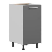 Tiffany T-15/D40 Szary połysk MDF szafka dolna, drzwi, półka, szybko