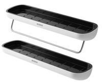 2x PÓŁKA ŁAZIENKOWA WISZĄCA POD PRYSZNIC Z WIESZAKIEM I BEZ ECOCO CZARNA