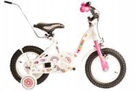 Rower 12 cali dziecięcy dla dziewczynki błotniki, kółka boczne, popychacz