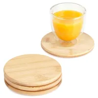 4x Podstawki Bambusowe Małe Podkładki Pod Kubek Szklankę Filiżankę na Stół