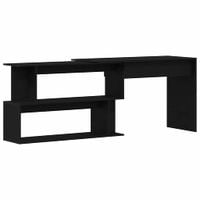 Biurko Czarny dąb 200 x 50 x 76 cm Materiał drewnopochodny