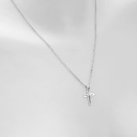 ŁAŃCUSZEK SREBRNY 925 KRZYŻYK D800 KOMUNIA 45CM