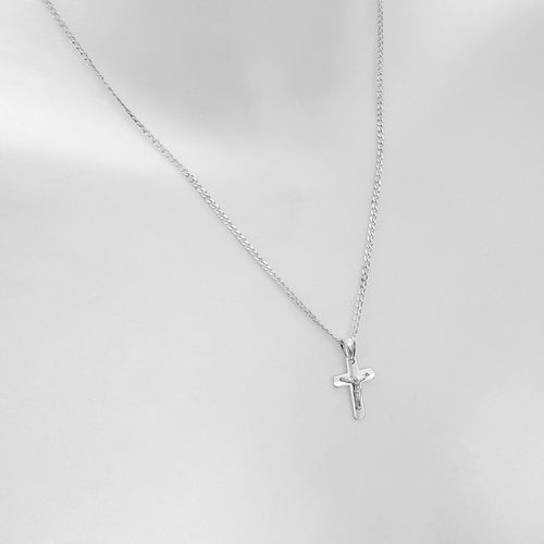ŁAŃCUSZEK SREBRNY 925 KRZYŻYK D800 KOMUNIA 45CM na Arena.pl