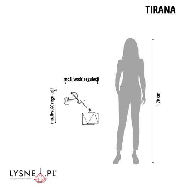 Stylowy kinkiet na wysięgniku TIRANA zdjęcie 11