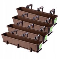 KADAX 4x Skrzynka Balkonowa 80cm Doniczka Uchwyty