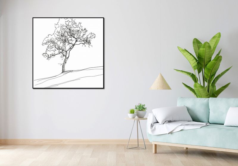 Plakat 100x100cm Drzewo w Zarysie zdjęcie 4