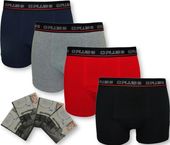 Bokserki Męskie C+3 Gładkie ze Sportową Gumą, Zestaw 4 Kolory L