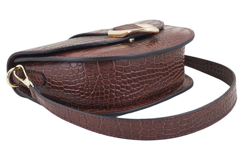 Listonoszka damska croco - Brązowa zdjęcie 5