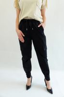 Czarne Bawełniane Spodnie Damskie Bojówki UNI