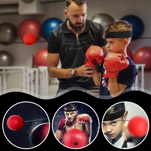 3x PIŁKA REFLEKSOWA REFLEKSÓWKA OPASKA NA GŁOWĘ ZESTAW BOKSERSKI TRENINGOWY na Arena.pl
