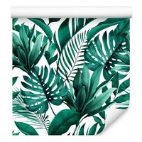 Tapeta do sypialni LIŚCIE egzotyczne rośliny