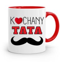 Kubek Czerwony Dla Taty Ojca Kochany Tata Prezent Z Nadrukiem Ze Zdjęciem