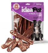 Smaczny przysmak przekąska dla psów - IdeaPet Fileciki z kaczką i rybą 500g