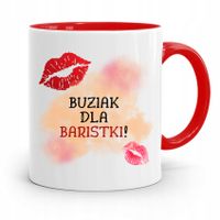 Dla Baristy Baristki Kawiarki Kubek Czerwony Z Nadrukiem Ze Zdjęciem