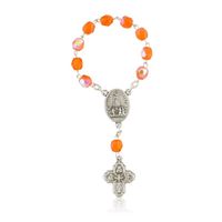 Różaniec dziesiątka pomarańczowe koraliki