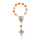 Różaniec dziesiątka pomarańczowe koraliki