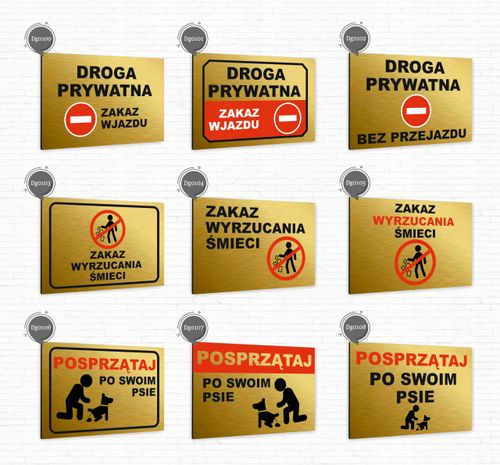 Tabliczka znak informacyjny 20x15 Złota MIEJSCE PRYWATNE Nierdzewna na Arena.pl