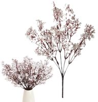 Sztuczne białe kwiaty 1szt gałązka mirabelki wiśni dekoracyjna wystrój KW3