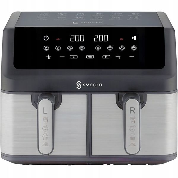 FRYTKOWNICA BEZTŁUSZCZOWA DWUKOMOROWA AIR FRYER 10L FRYTOWNICA zdjęcie 1