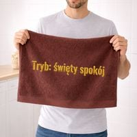 Ręcznik kąpielowy (70x140cm) Brązowy ze Śmiesznym Haftem dla Faceta