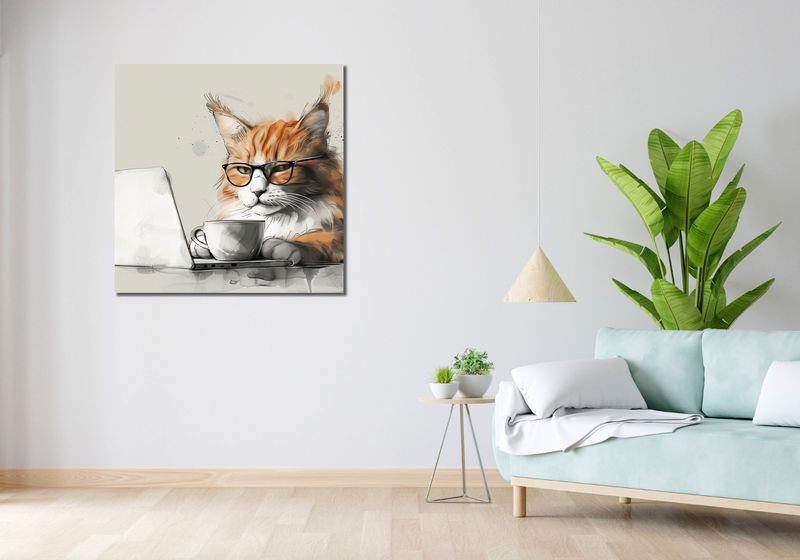 Obraz 90x90cm Nie przed Kawusią zdjęcie 2