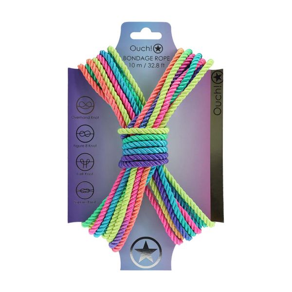 Polyester Bondage Rope - 32.8 Ft / 10 M - Multicolor Bright zdjęcie 1