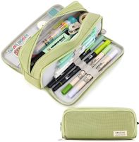 DUŻY PIÓRNIK SZKOLNY SASZETKA TRZYKOMOROWY PIÓRNIK DO SZKOŁY ZAMEK ZIELONY