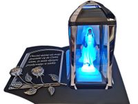 ZNICZ LAMPION NA GRÓB KPL GRAFIT SKOS SENTENCJA+FIGURKA LED