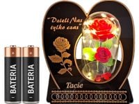 TATA TACIE ZNICZ LAMPION NA GRÓB SKOS RÓŻA CZERWONA+LEDY