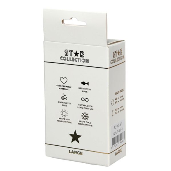 Star Collection - Silver Metal Anal Plug L - Pink Stone zdjęcie 2